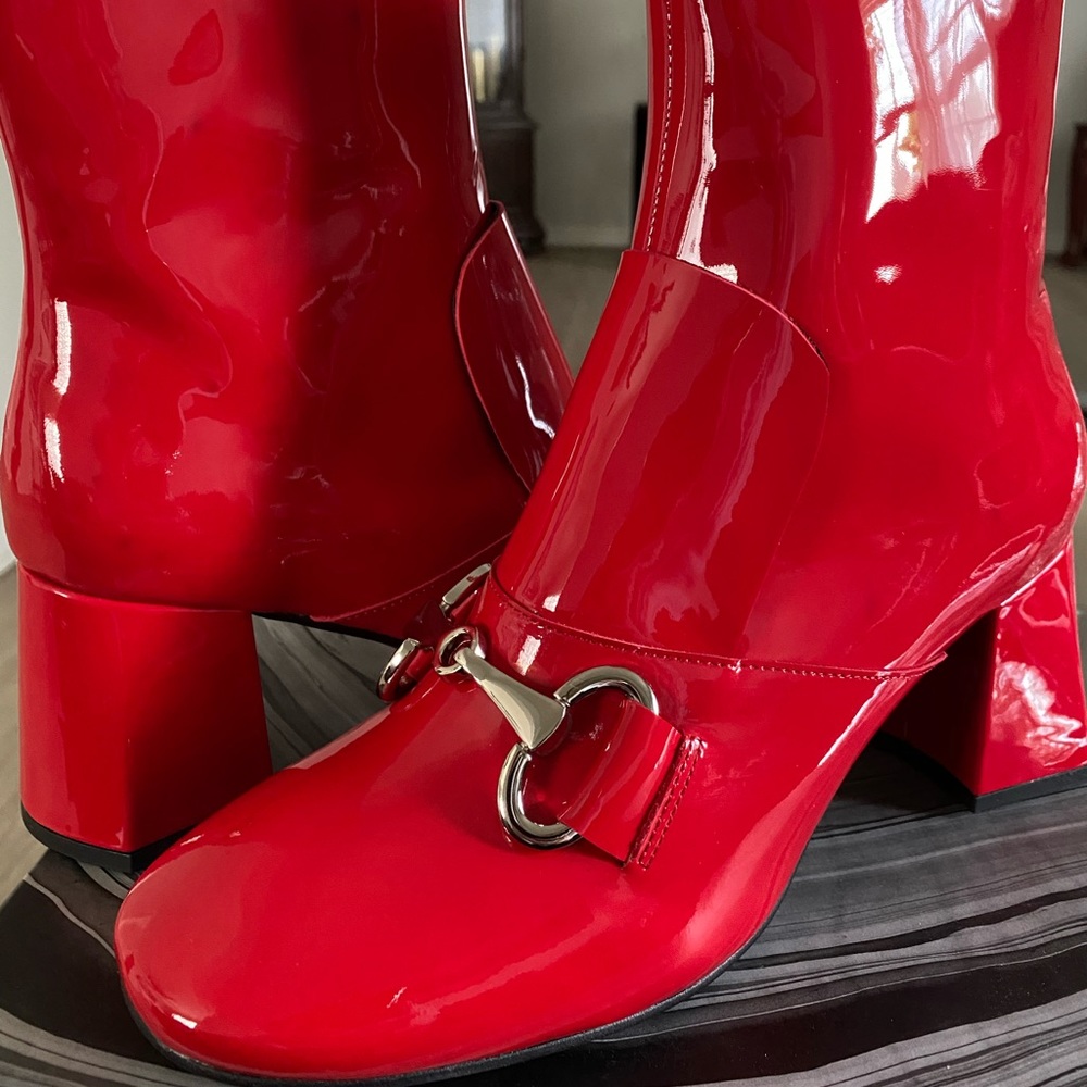 Jeffrey Campbell “DENEUVE-2L” Red Patent Booties
